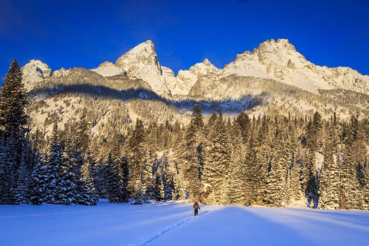 The tall peaks of the Teton Mountain Range offer world class ski resort and backcountry skiing opportunities just minutes from Jackson, WY.