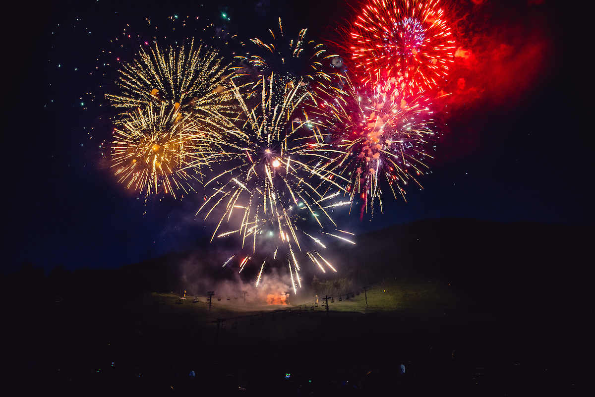 Fireworks at Snowking Mountain in Jackson, WY